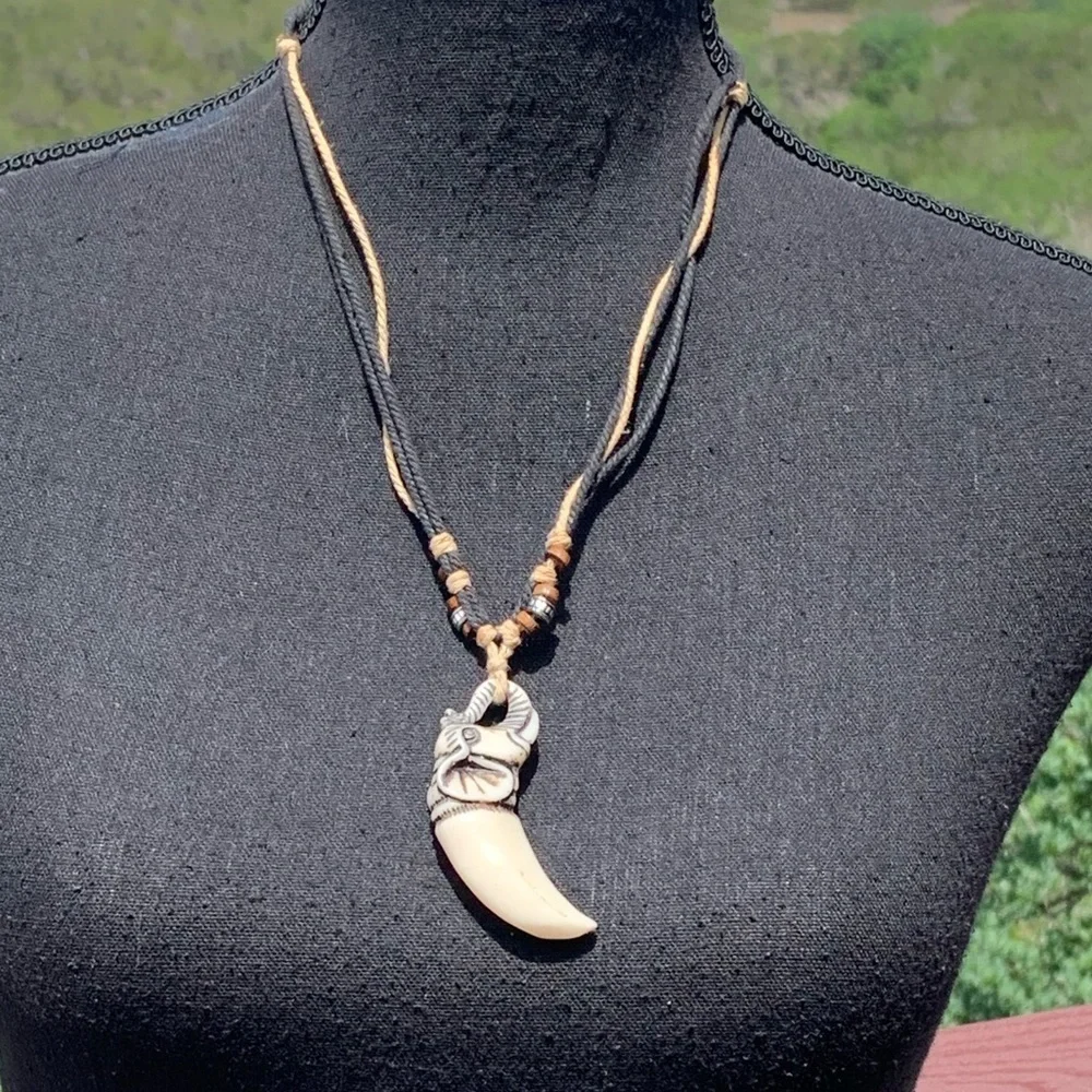 Elephant‎ Carved Pendant